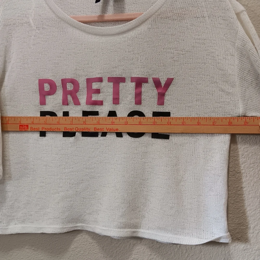 H&M Divided Crop Top Medium Loose Knit   Pretty Please White - Picture 5 of 11